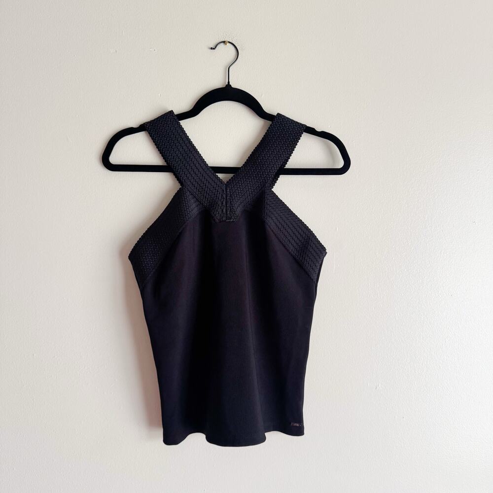 Armani Exchange Black X Crisscross Design Tank Top Large Sleek Mod Minimal